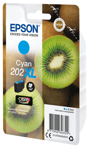 Epson Kiwi Singlepack Cyan 202XL Claria Premium Ink Epson Kiwi Singlepack Cyan 202XL Claria Premium Ink